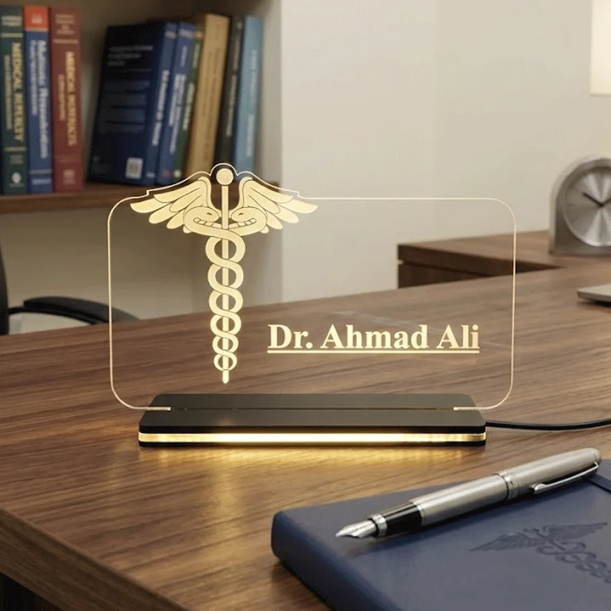 Personalized doctor lamp with custom name engraving