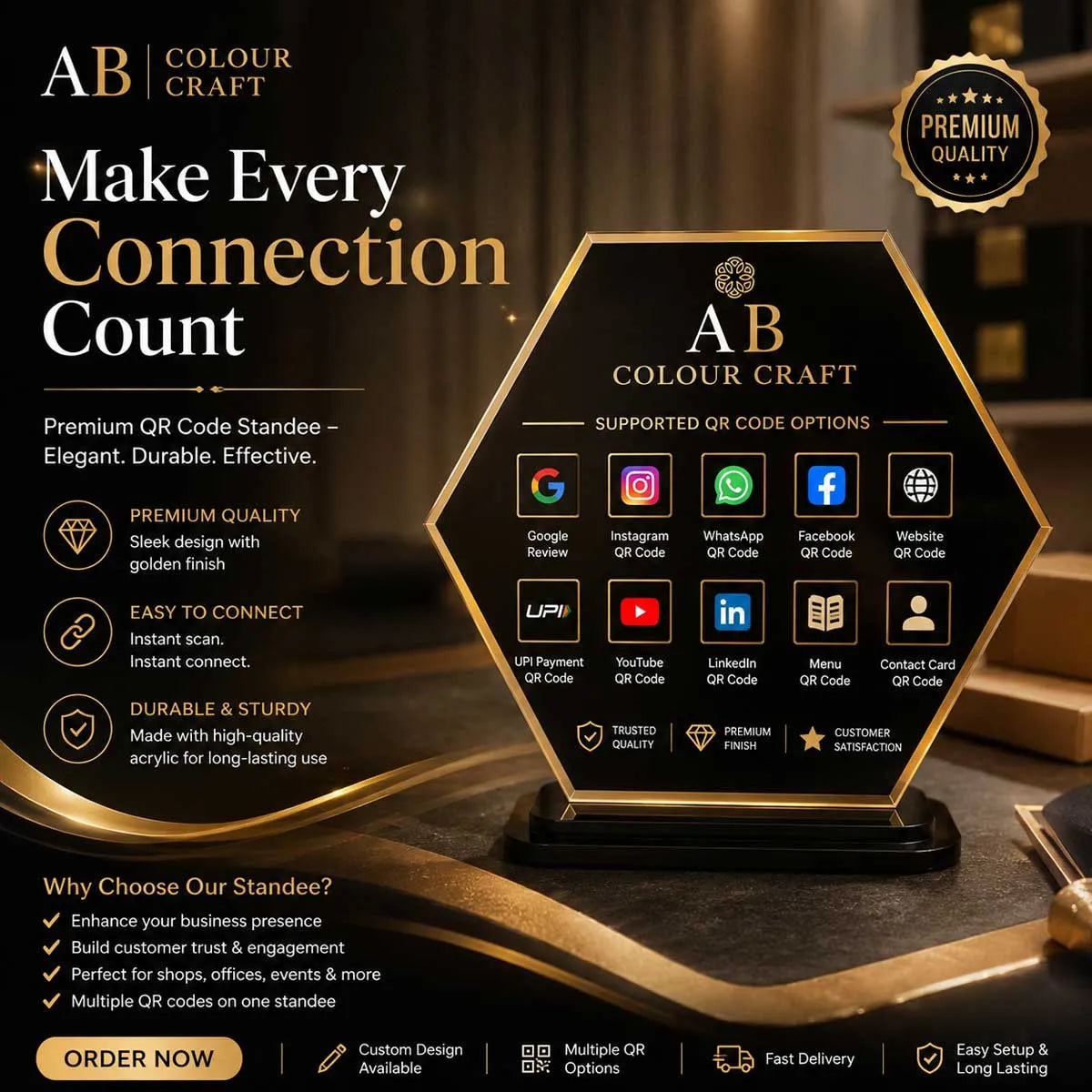 Premium Business QR Code Display Stand