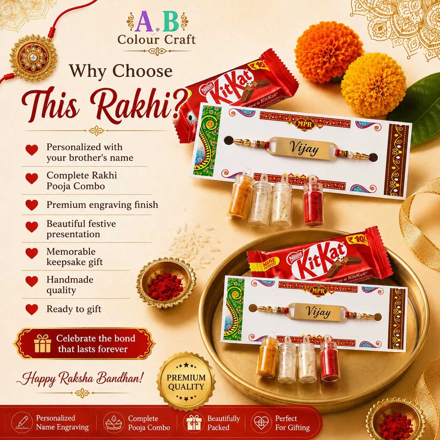Premium Raksha Bandhan Personalized Rakhi