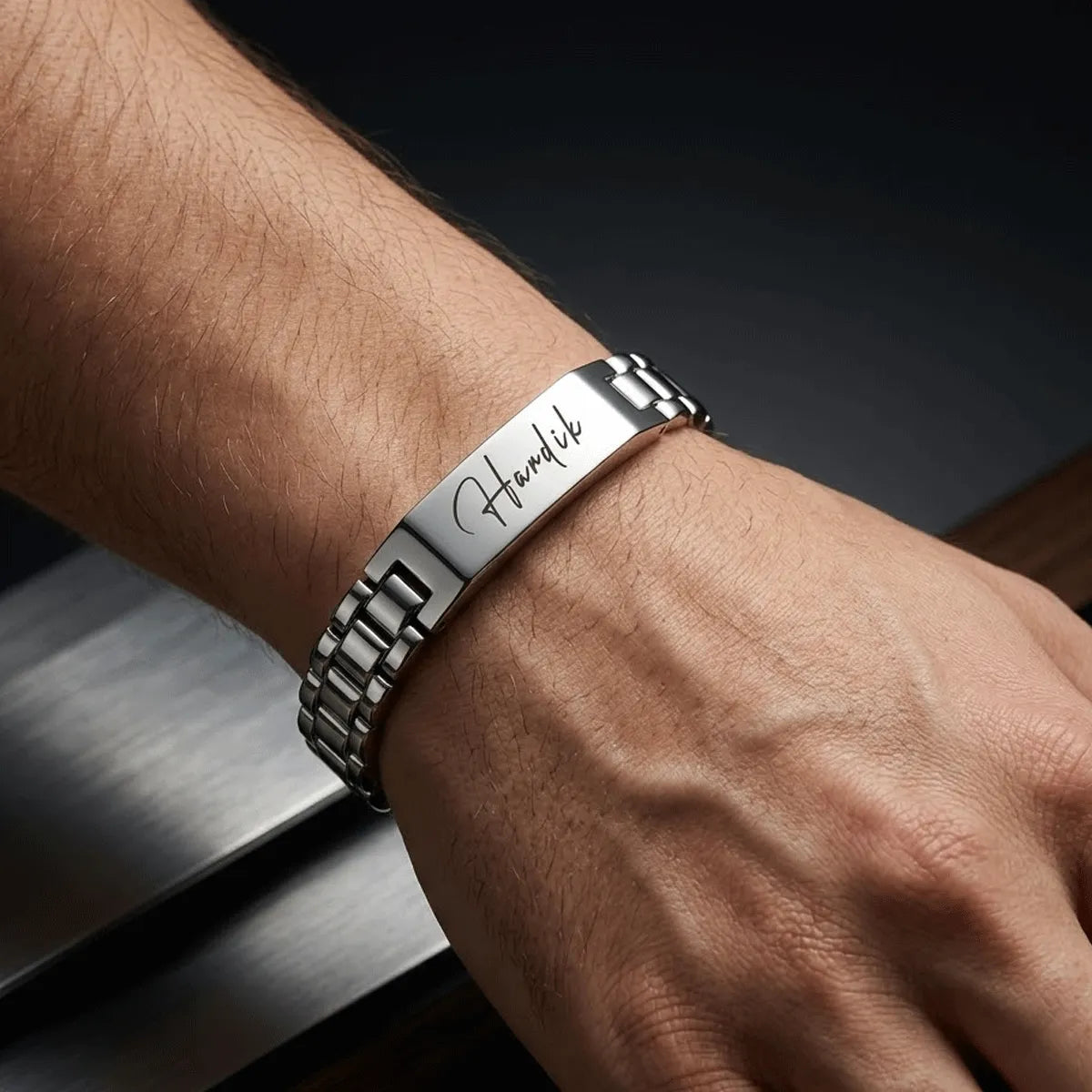 Premium custom engraved ID bracelet personalized gift for men and women