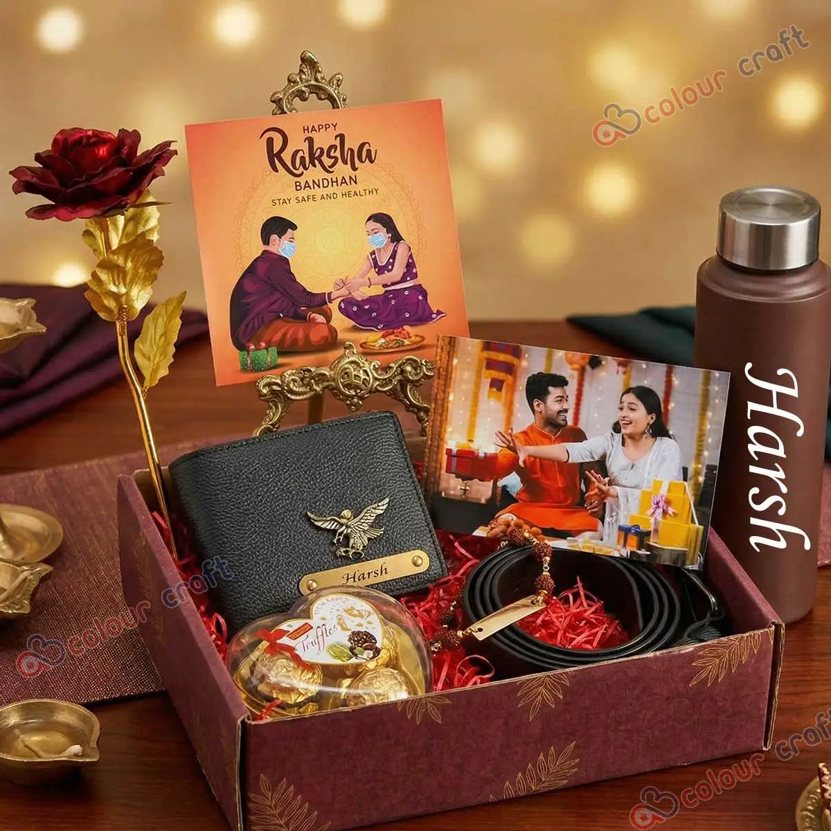 Luxury Rakhi Gift Hamper for Brother - Stylish Rakhi Combo for Bhai