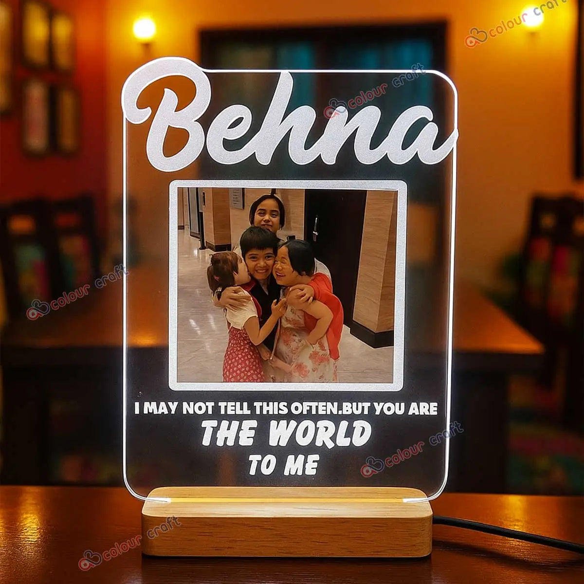 Rakhi Gift for Sister Customized LED Acrylic Frame