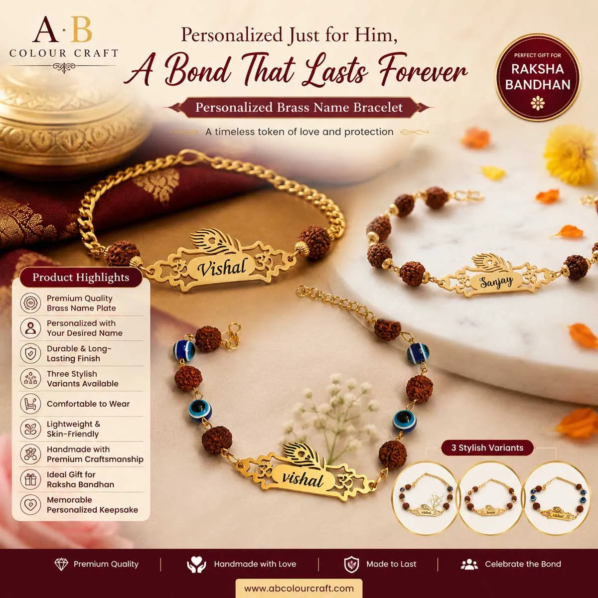 Raksha Bandhan Customized Brass Rakhi