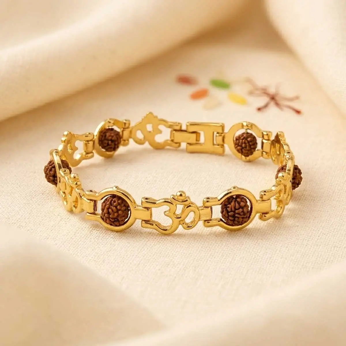 Religious Gold Finish Om Bracelet
