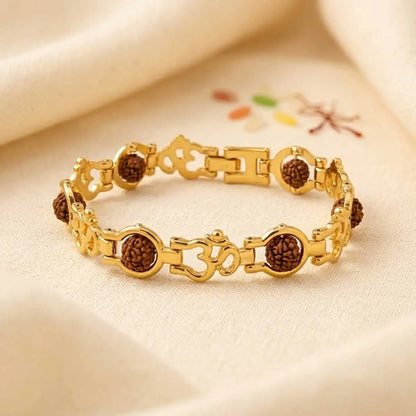 Religious Gold Finish Om Bracelet