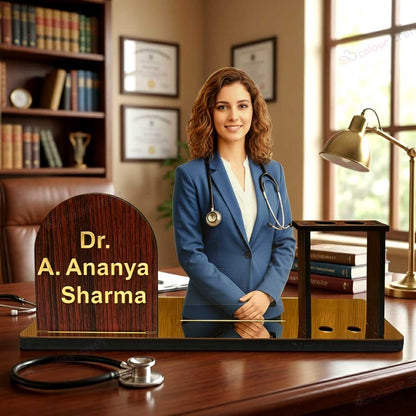 Personalized Doctor Desk Name Plate