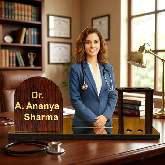 Personalized Doctor Desk Name Plate