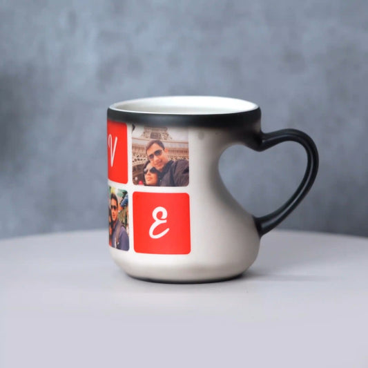 Custom Photo Magic Mug with LOVE Design | Personalized Gift for Couples & Anniversaries