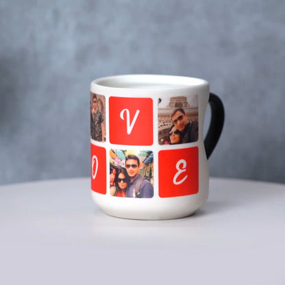 Custom Photo Magic Mug with LOVE Design | Personalized Gift for Couples & Anniversaries