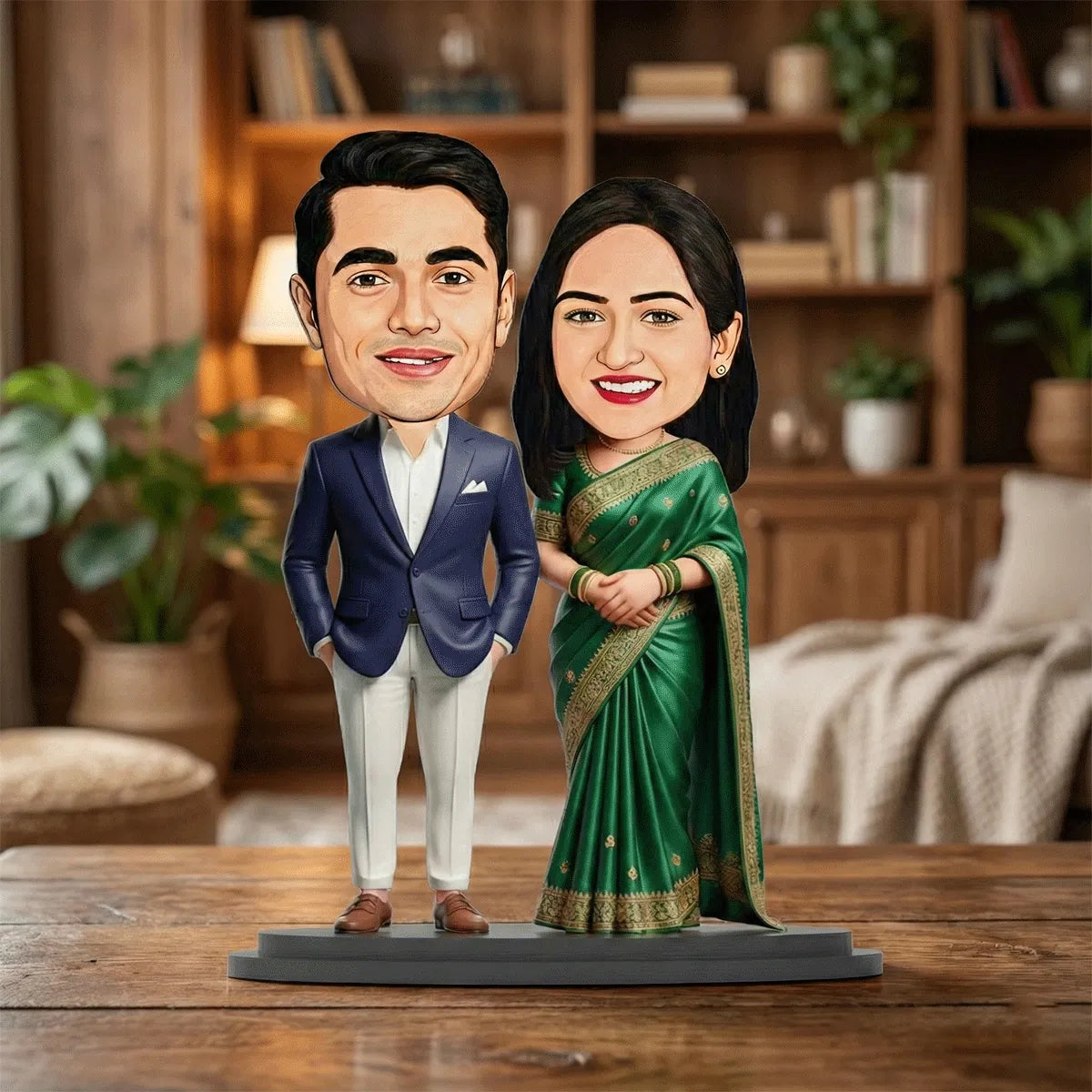 Custom Couple Caricature from Photo – Personalized Miniature Figurine for Wedding & Anniversary Gifts