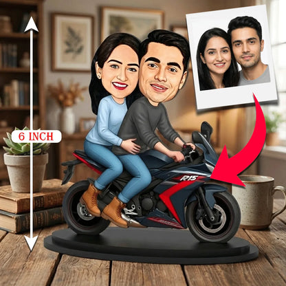 Custom Motorbike Couple Caricature Gift