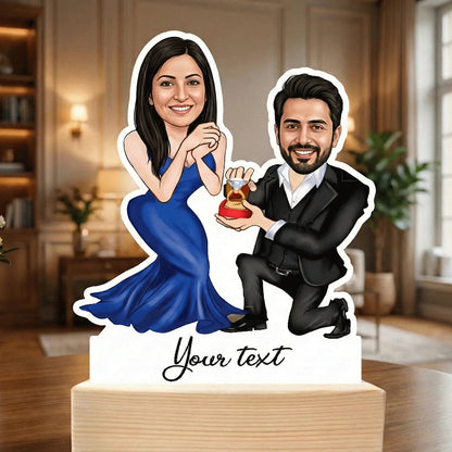 Custom Proposal Caricature Standee with Wooden Base