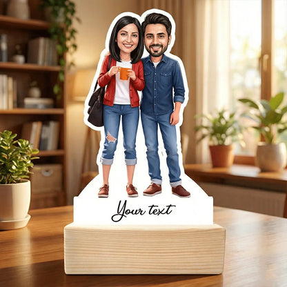 Personalized Couple Caricature Standee – Custom Photo to Cartoon Cutout Gift for Anniversary, Wedding & Valentine’s Day
