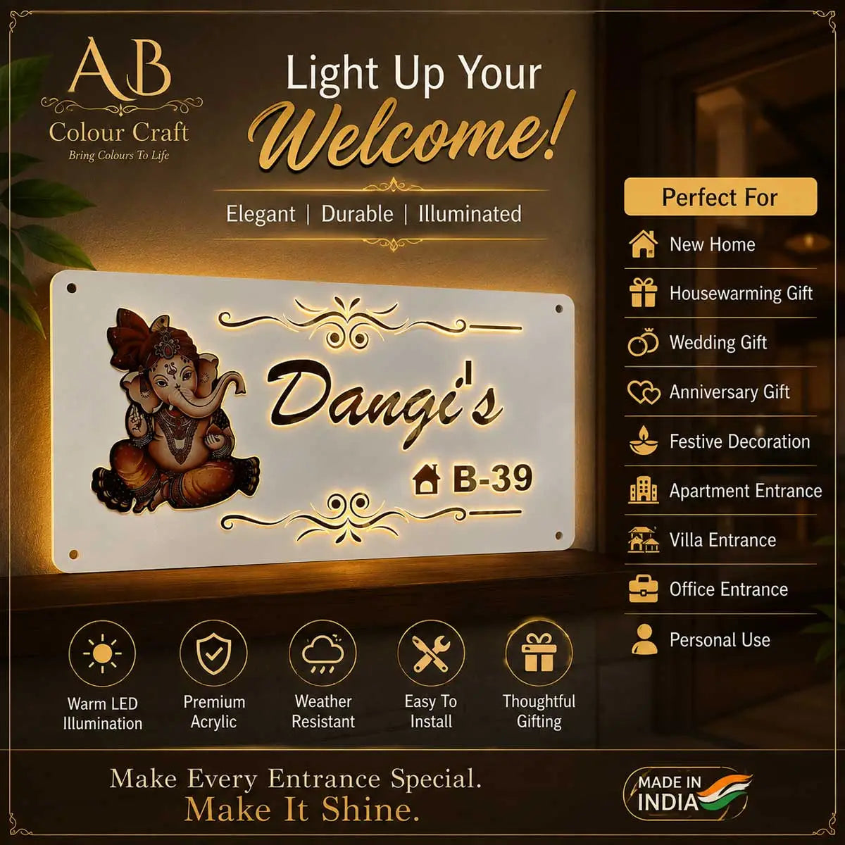 custom door name plate