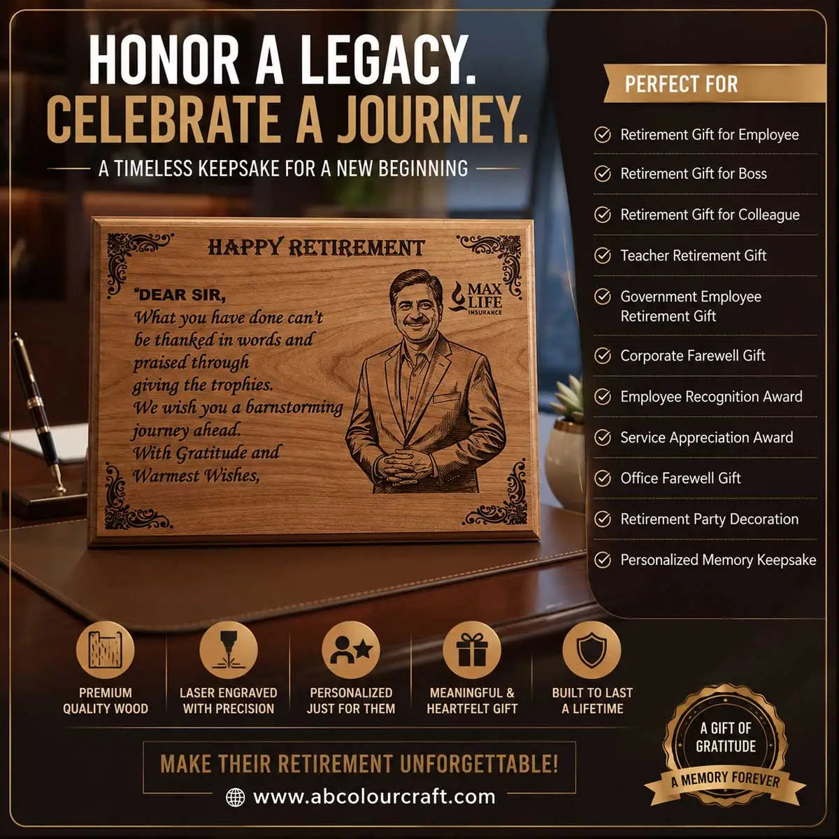 custom retirement plaque