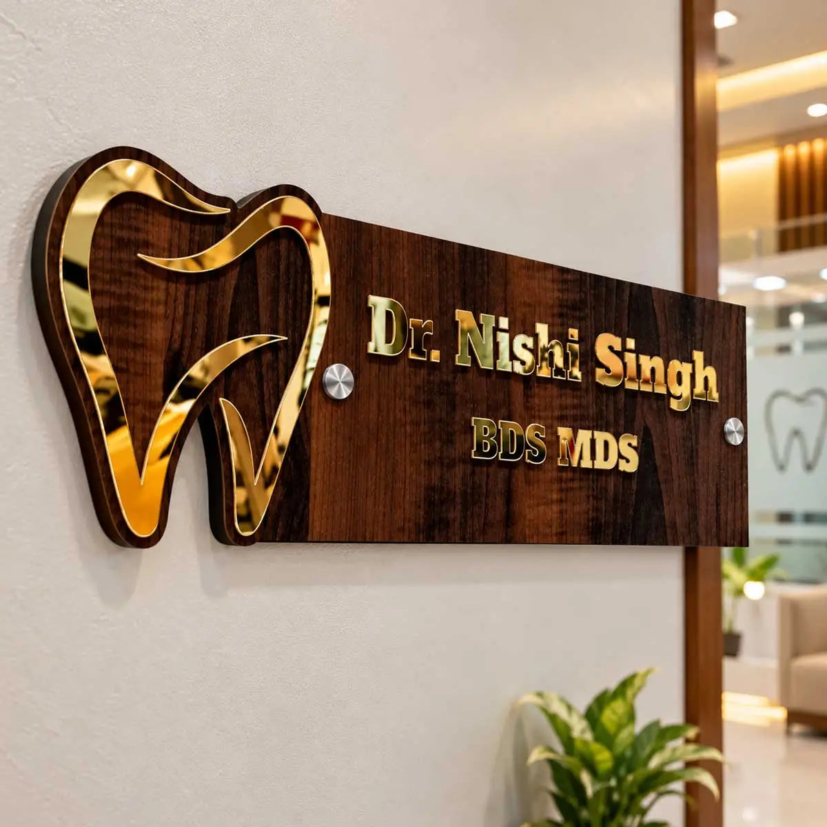 customized dentist name plate
