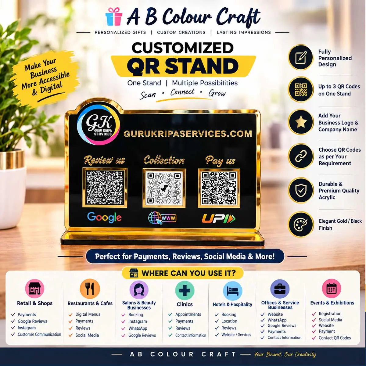 customized qr code standee