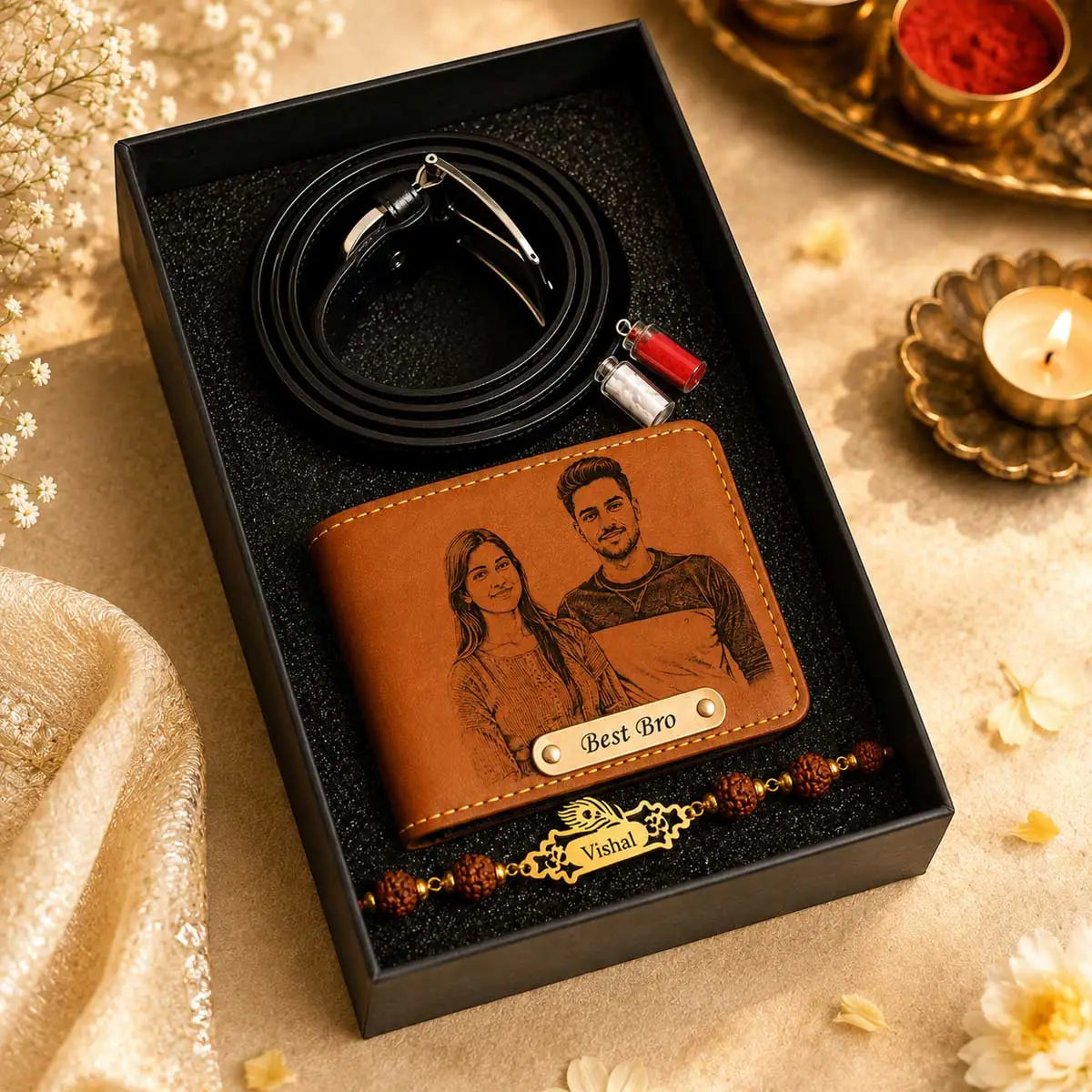 engraved photo wallet