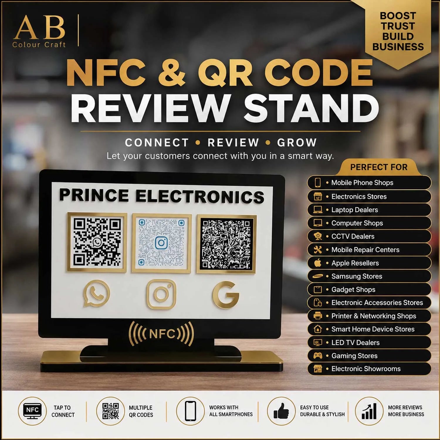 google review qr code stand