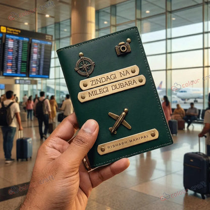Zindagi Na Milegi Dubara" Edition – Personalized  Passport Cover with Custom Name & Travel Charms