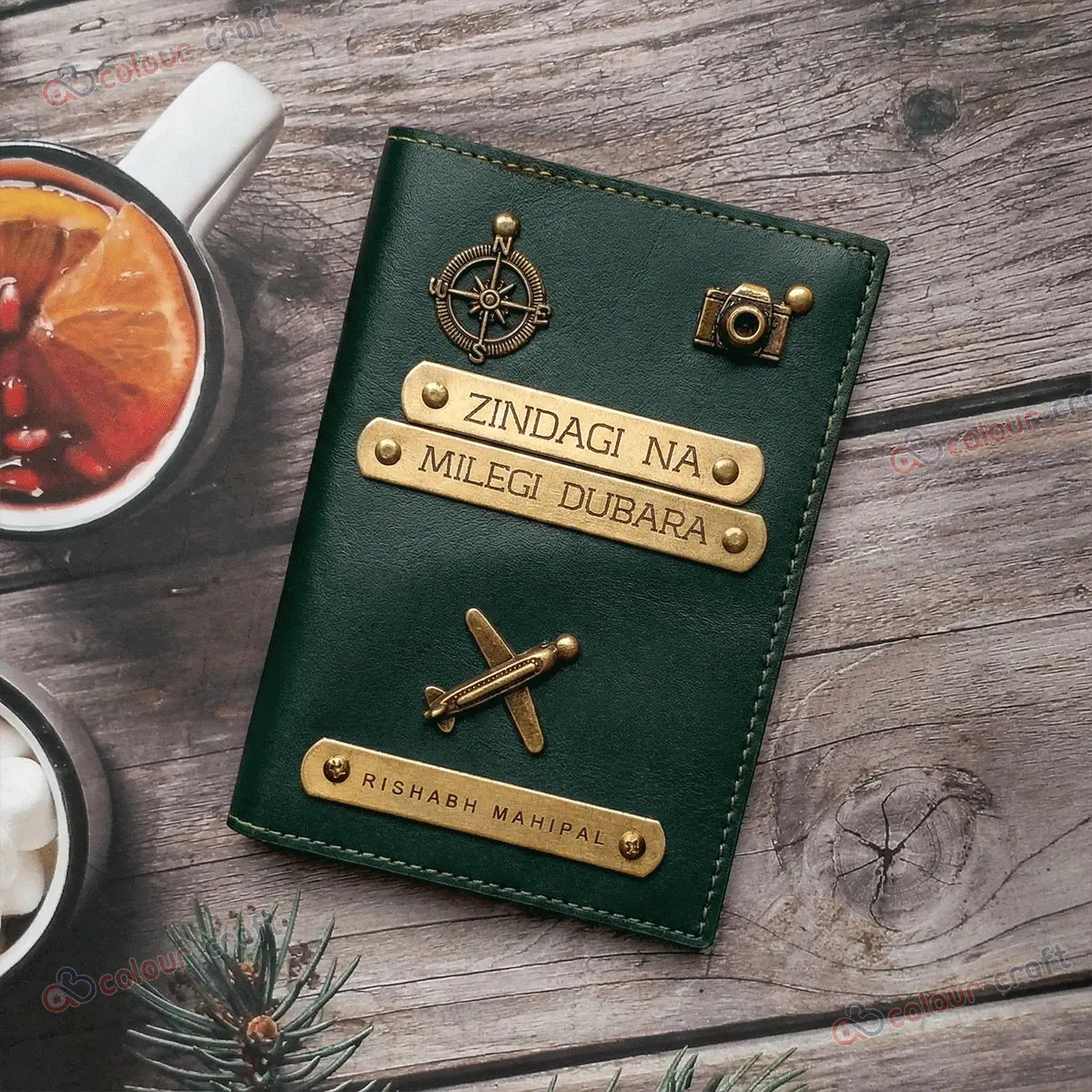 Zindagi Na Milegi Dubara" Edition – Personalized  Passport Cover with Custom Name & Travel Charms