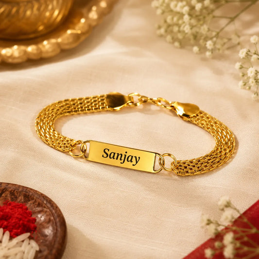 personalized metal rakhi