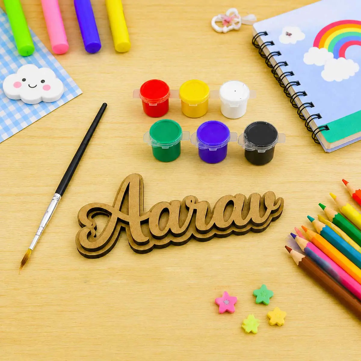wooden name magnet
