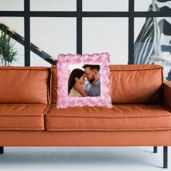 Square Pink Flower Pillow