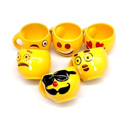 Smiley Emojis Mug Yellow Big Size With 6 Differnet Faces 