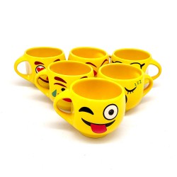 Round Emojis Mug Yellow With 6 Differnet Faces