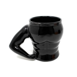 Body Builder Right Arm Ceramic Tea Cup Best For Gift Black Ceramic Coffee Mug ABCC- 033