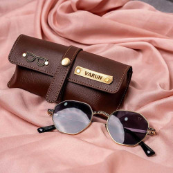 Personalized Sunglass Case NEXON leather 
